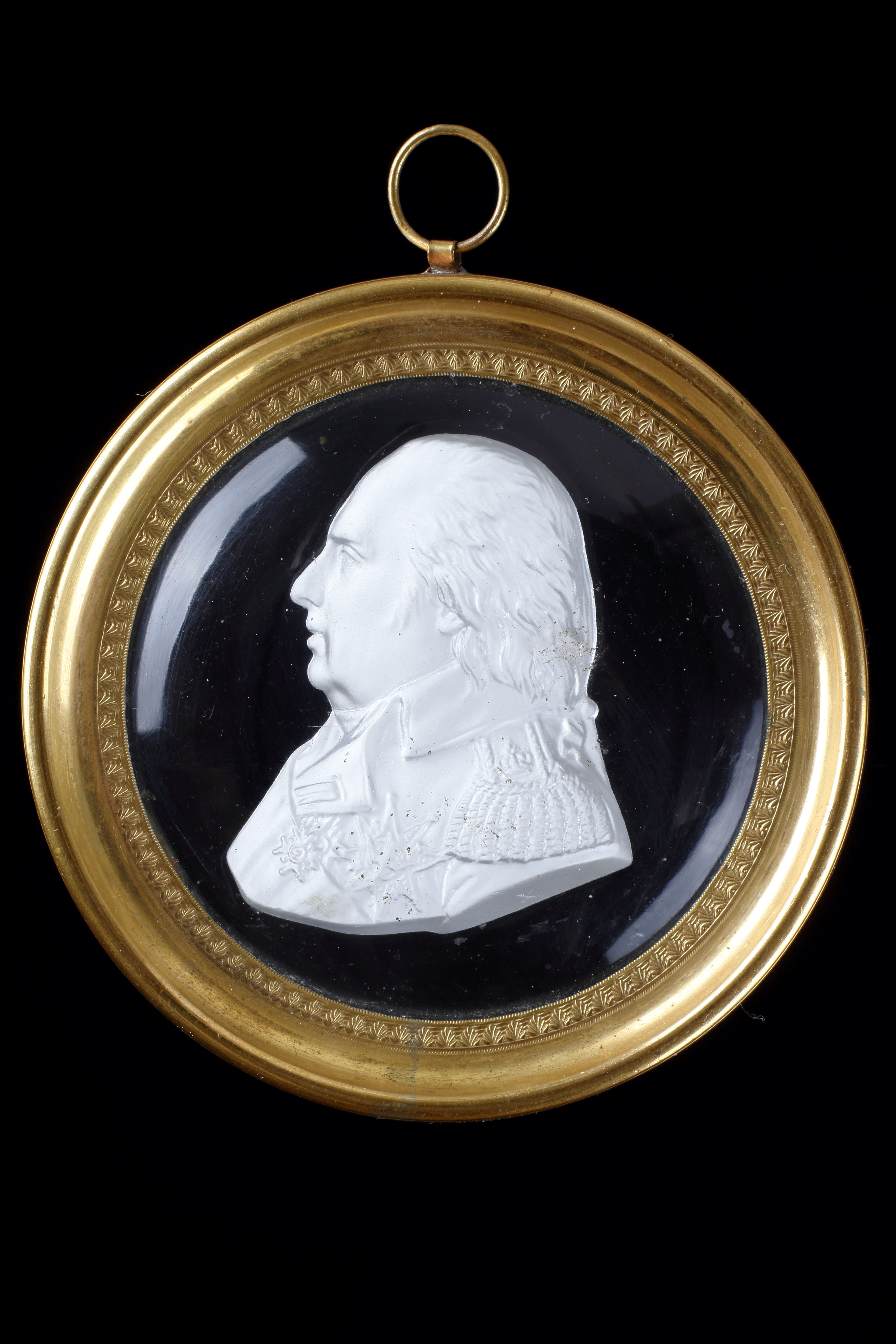 French Montcenis Crystal Profile Portrait Bust of King Louis XVIII